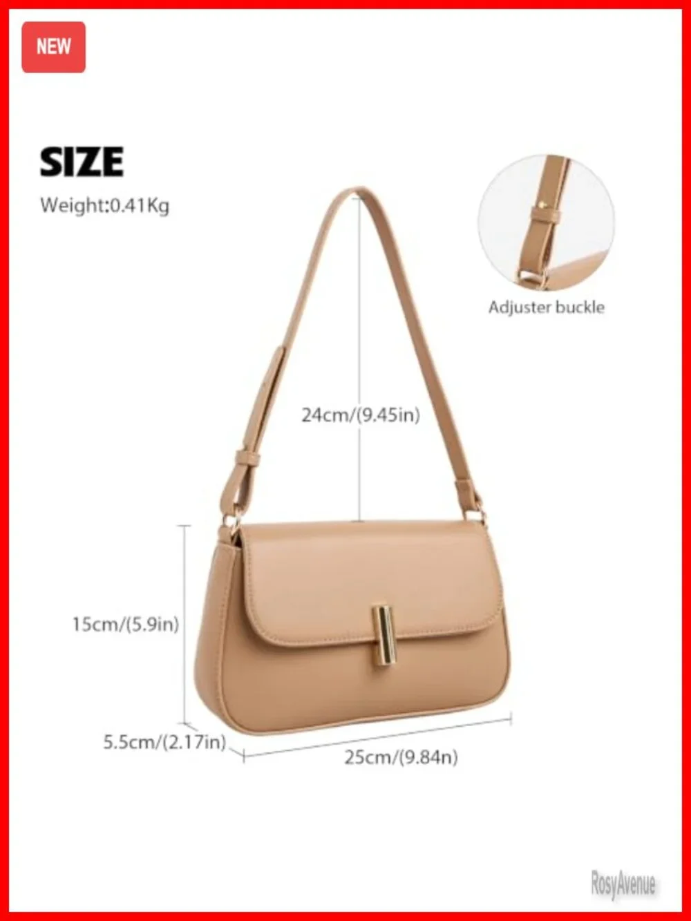 Small Vegan Leather Hobo Shoulder Bag with Triple Flap Closure & Adjustable